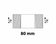 Dvojitá potrubní vsuvka Kirchhoff 21 mm (vnější závit 1/2") x 80 mm pozinkovaná