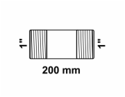 Kirchhoff dvojitá vsuvka 33,3 mm (vnější závit 1") x 200 mm pozinkovaná