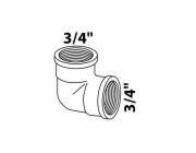 Kirchhoff úhelník 90° 24,2 mm (3/4" vnitřní průměr) mosaz