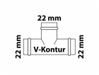 Kirchhoff měděný T-kus, 3 objímky, holý, 22 mm