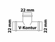 Kirchhoff měděný T-kus, 3 objímky, holý, 22 mm