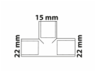 Kirchhoff redukční T-kus 22 mm x 15 mm x 22 mm, 3 objímky...