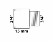 Prodlužovací závitník Kirchhoff 24,2 mm (3/4" vnitřní) x 26,4 mm (3/4" vnitřní) x 15 mm bez závitu