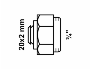 Šroubení Kirchhoff 20 mm x 24,2 mm (3/4" vnitřní závit) kompresní tvarovka pro MSVR blank