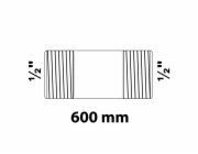 Dvojitá potrubní vsuvka Kirchhoff 21 mm (vnější závit 1/2") x 600 mm pozinkovaná