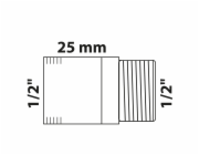 Prodloužení závitníku Kirchhoff 18,7 mm (1/2" vnitřní) x 21 mm (1/2" vnitřní) x 25 mm, bronz