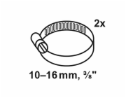 Hadicová spona Kirchhoff, šířka 9 mm, rozsah sevření 10 mm - 16 mm, pozinkovaná, 2 kusy