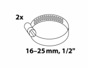 Hadicová spona Kirchhoff, šířka 9 mm, rozsah sevření 16 mm - 25 mm, pozinkovaná, 2 kusy
