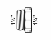 Kirchhoff redukce 47,8 mm (vnější závit 1 1/2") x 39 mm (vnitřní závit 1 1/4") Pozinkovaná