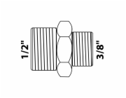 Kirchhoff redukční dvojitá vsuvka 21 mm (1/2" AG) x 16,7 mm (3/8" AG) mosaz