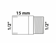 Prodloužení závitníku Kirchhoff 18,7 mm (1/2" vnitřní) x 21 mm (1/2" vnitřní) x 30 mm, bronz