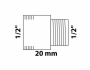 Prodloužení kohoutku Kirchhoff 18,7 mm (1/2" vnitřní) x 21 mm (1/2" vnitřní) x 20 mm, chrom