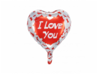 Fóliový balónek Party Factory srdce I Love You O 42 cm če...