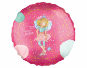 Fóliový balónek Party Factory LilliFee kulatý O 42 cm růžový