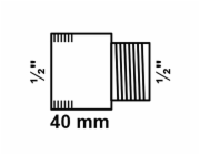 Prodloužení kohoutku Kirchhoff 18,7 mm (1/2" vnitřní) x 21 mm (1/2" vnitřní) x 40 mm, chrom