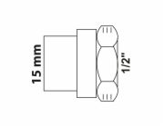 Kirchhoff přechodová objímka 15 mm x 18,7 mm (1/2" vnitřní závit) 1 objímka prázdná