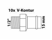 Kirchhoff přechodová nipl RG 1 objímka prázdná 15 mm x 21 mm (vnější závit 1/2")