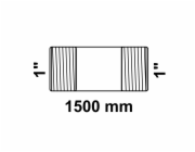 Dvojitá potrubní vsuvka Kirchhoff 33,3 mm (vnější závit 1") x 1 500 mm pozinkovaná