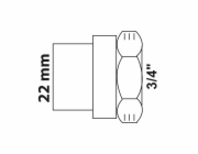 Kirchhoff přechodová objímka 22 mm x 24,2 mm (vnitřní závit 3/4") 1 objímka prázdná