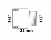 Prodloužení redukčního kohoutu Kirchhoff 21 mm (vnější závit 1/2") x 24,2 mm (vnitřní závit 3/4") prázdné