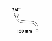Kirchhoff S-trubkový výstup se směšovací tryskou a O-kroužkem, 20 mm (3/4") x 150 mm, chrom
