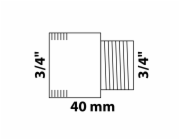 Prodloužení pro kohoutek Kirchhoff 24,2 mm (3/4" vnitřní závit) x 26,4 mm (3/4" vnitřní závit) x 40 mm, chrom
