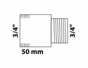 Prodloužení pro kohoutek Kirchhoff 24,2 mm (3/4" vnitřní závit) x 26,4 mm (3/4" vnitřní závit) x 50 mm, chrom