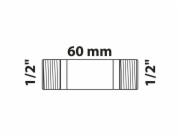 Kirchhoff dvojitá vsuvka 21 mm (vnější závit 1/2") x 60 mm hladká