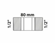 Kirchhoff dvojitá vsuvka 21 mm (vnější závit 1/2") x 80 mm hladká