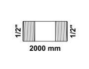Dvojitá potrubní vsuvka Kirchhoff 21 mm (vnější závit 1/2") x 2 000 mm pozinkovaná