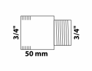 Prodlužovací závitník Kirchhoff 24,2 mm (3/4" vnitřní) x 26,4 mm (3/4" vnitřní) x 50 mm bez závitu