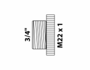Kirchhoff adaptér 26,4 mm (3/4" vnější závit) x M22 vnitřní závit, chrom