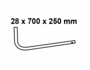Kirchhoff tlaková proplachovací trubka 90° rovná 28 mm x 700 mm x 250 mm bílá
