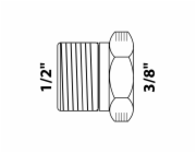 Kirchhoff redukce 21 mm (vnější závit 1/2") x 15 mm (vnitřní závit 3/8") chrom