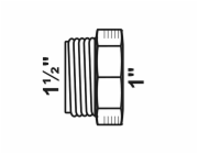 Kirchhoff redukce 47,8 mm (vnější závit 1 1/2") x 30,3 mm (vnitřní závit 1"), pozinkovaná