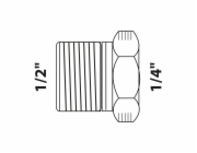 Kirchhoff redukce 21 mm (vnější závit 1/2") x 11,5 mm (vnitřní závit 1/4") prázdná
