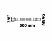 Kirchhoff flexibilní připojovací hadice 500 mm 15 mm (3/8" IG) x M8AG