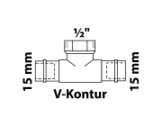 Kirchhoff RG T-kus 2 prázdné objímky 15 mm x 18,7 mm (1/2" vnitřní závit) x 15 mm