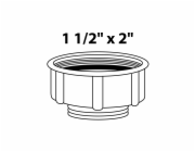 Kirchhoff redukce pro sifon 2" vnitřní závit x 47,8 mm (1 1/2" vnější závit) Bílá