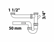 Kirchhoff trubkový sifon pro dvojité dřezy 44,9 mm (1 1/2" IG) x 50 mm bílý