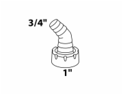 Kirchhoff přípojka pro zařízení 90° 30,3 mm (1" vnitřní závit) x 24,2 mm (3/4" vnitřní závit) bílá