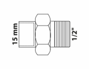 Šroubení Kirchhoff 15 mm x 21 mm (vnější závit 1/2"), kuželové těsnění, 1 objímka, hladká
