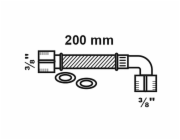 Kirchhoff flexibilní připojovací hadice k splachovací nádržce, 15 mm x 200 mm x 15 mm