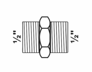 Dvojitá Kirchhoff nipl 21 mm (1/2" AG) pozinkovaná