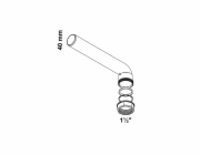 Kirchhoff výstupní koleno pro upínání 47,8 mm (1 1/2") x 245 mm x 40 mm, bílé