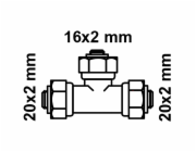 Kirchhoff redukční T-kus 20 mm x 16 mm x 20 mm s kompresním fitinkem pro MSVR polotovar