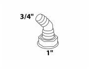 Kirchhoff přípojka pro zařízení 45° 30,3 mm (1" vnitřní závit) x 24,2 mm (3/4" vnitřní závit) bílá
