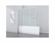Skládací zástěna k vaně Aurlane White Comfort 145,4 cm x 140 cm bílá, 3dílná