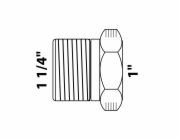 Kirchhoff redukce 41,9 mm (vnější závit 1 1/4") x 30,3 mm (vnitřní závit 1") prázdná