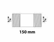 Dvojitá potrubní vsuvka Kirchhoff 26,4 mm (vnější závit 3/4") x 150 mm pozinkovaná